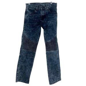 Steves Jeans Acid Wash Ribbed Panel Denim Pants 12 Husky 98% Cotton 2% Spandex